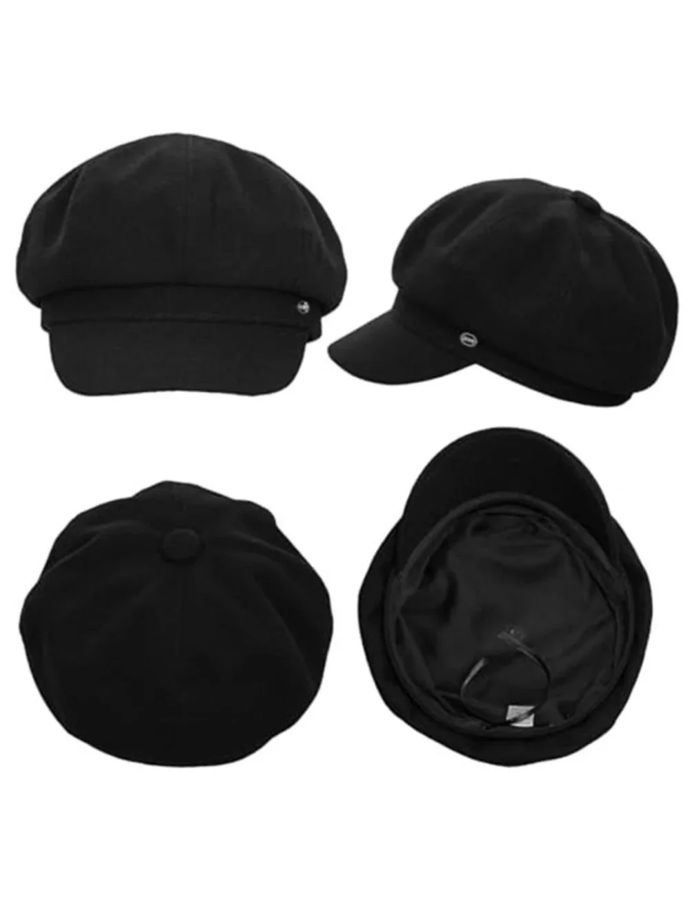 Women's Wool Newsboy Hat Cabbie Hat Beret Paperboy Tweed Baker Boy Cap